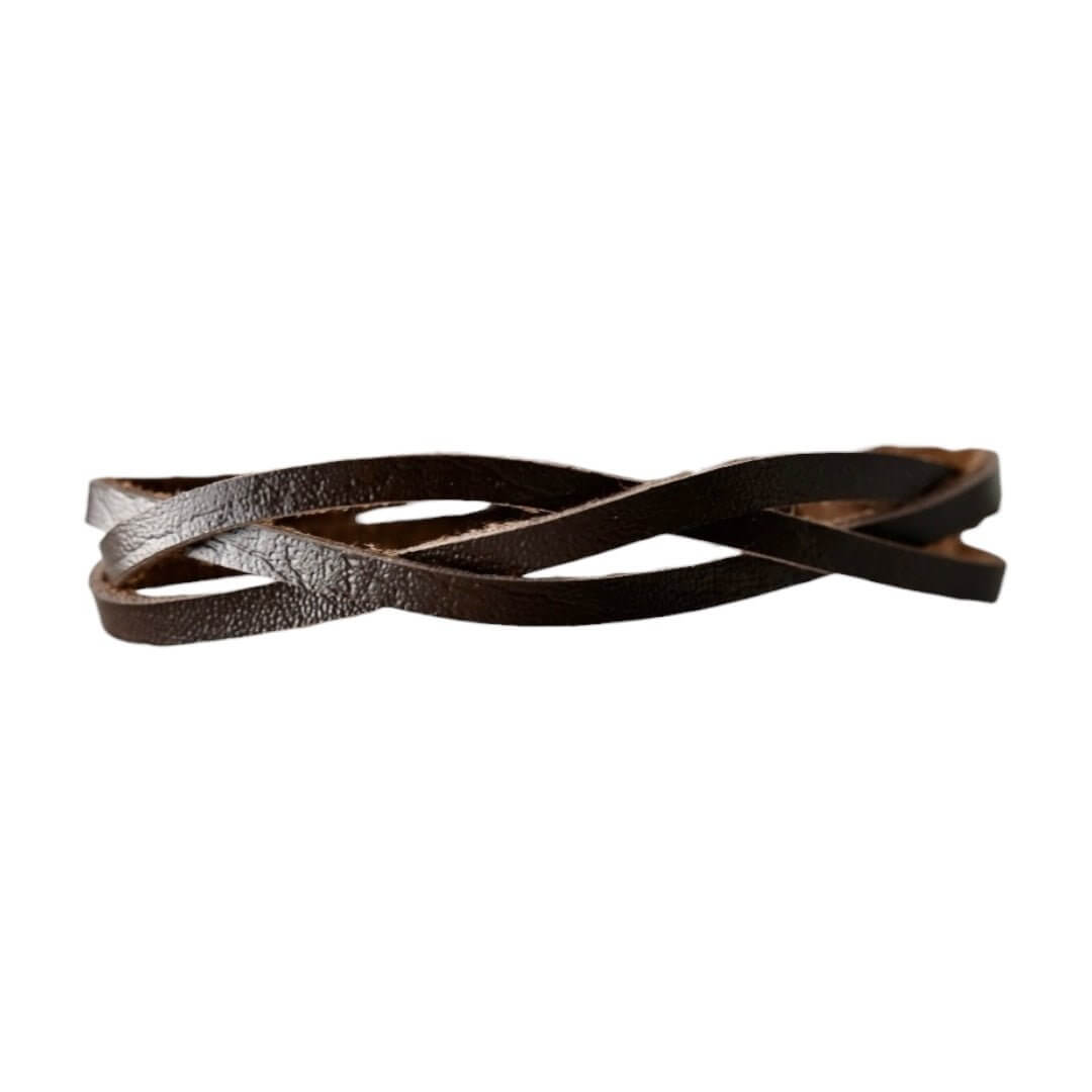 Verstellbares locker geflochtenes Lederarmband, dunkelbraun
