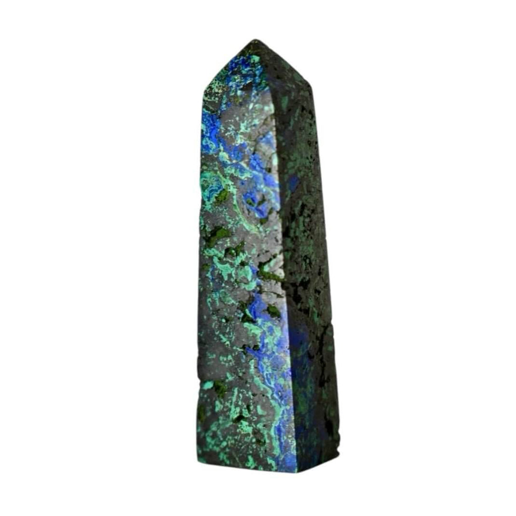 Malachit-Azurit Obelisk – die perfekte Symbiose von Grün und Blau