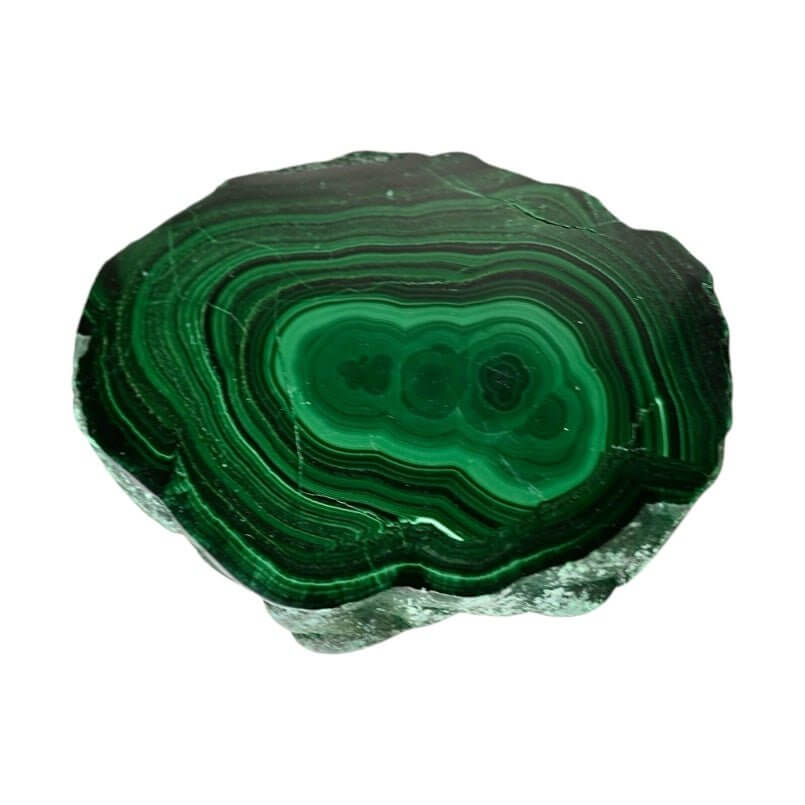 Edelstein-Scheibe aus Malachit – harmonisches Naturmuster zum Sammeln