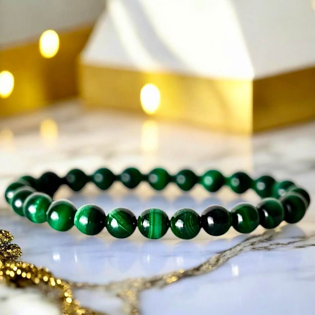 Kugelarmband aus Malachit – Natürliche Kraftquelle für Fokus und Balance