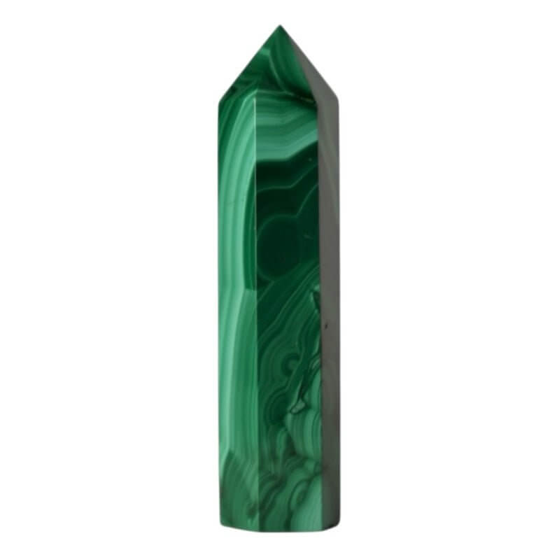 Malachit Obelisk – Kraftstein in tiefem Grün