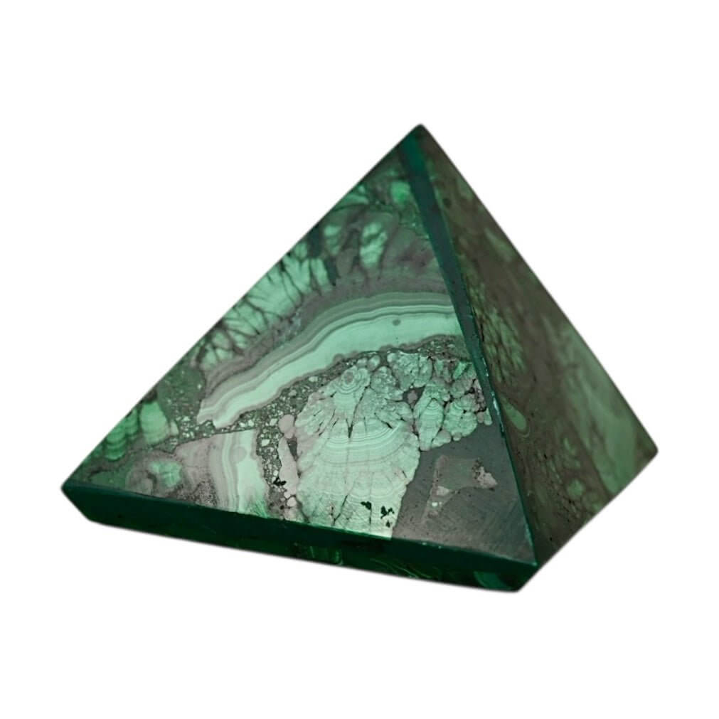 Malachit Pyramide – Symbol für Kraft, Stabilität und Erdung