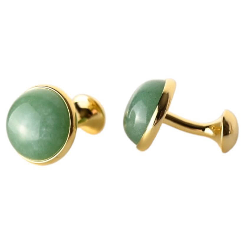 Goldene Manschettenknöpfe mit Aventurin – Elegantes Accessoire für Stil und Ausgeglichenheit