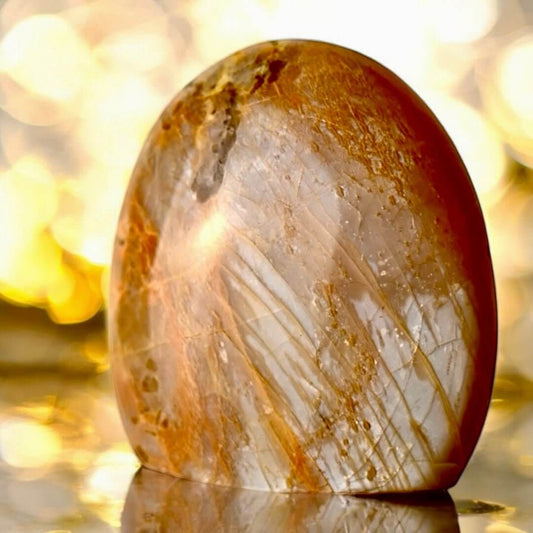 Schimmernde Orange Mondstein Freiform – warme Energie für Inspiration