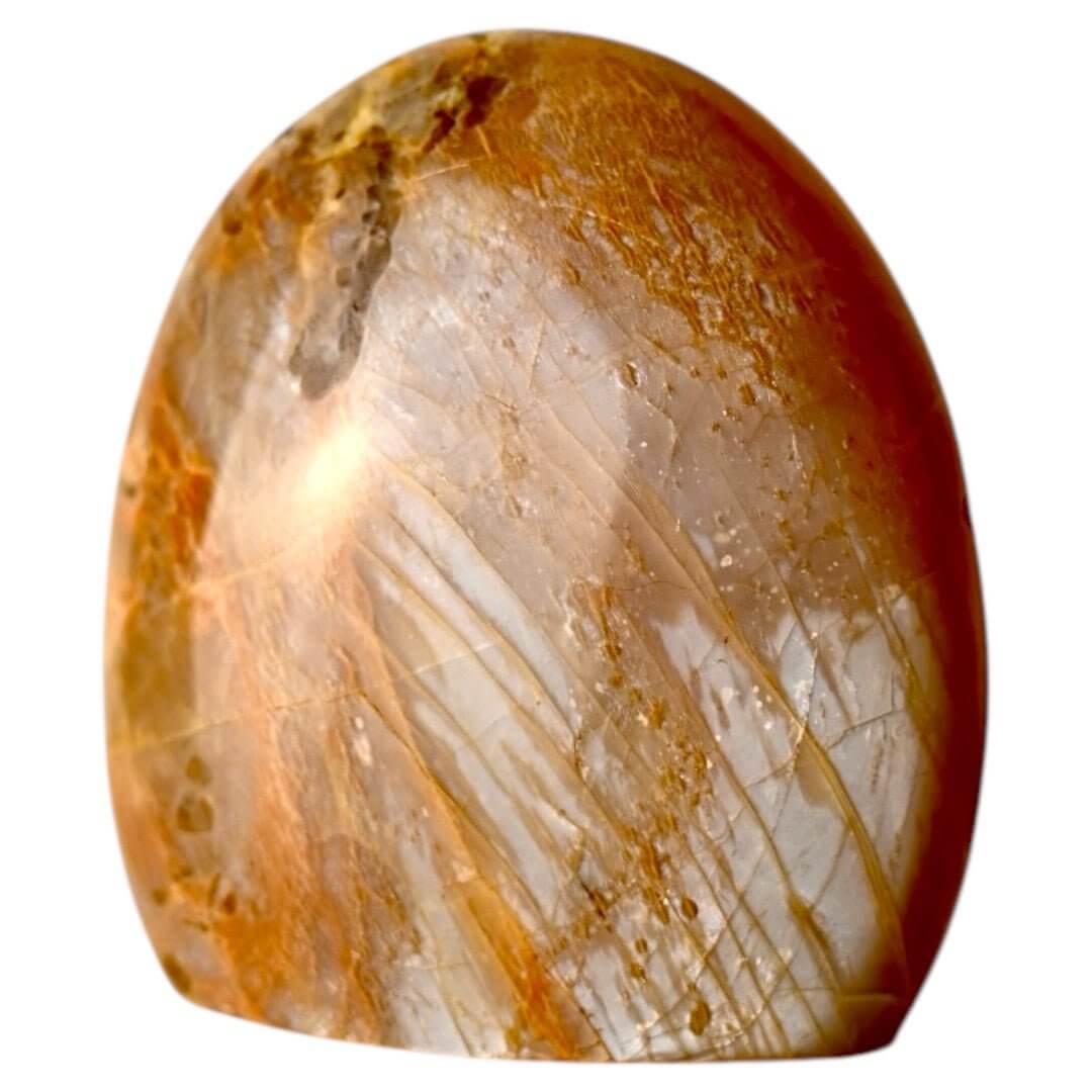 Schimmernde Orange Mondstein Freiform – warme Energie für Inspiration