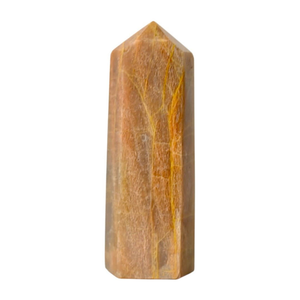 Oranger Mondstein Obelisk – beruhigend und inspirierend zugleich