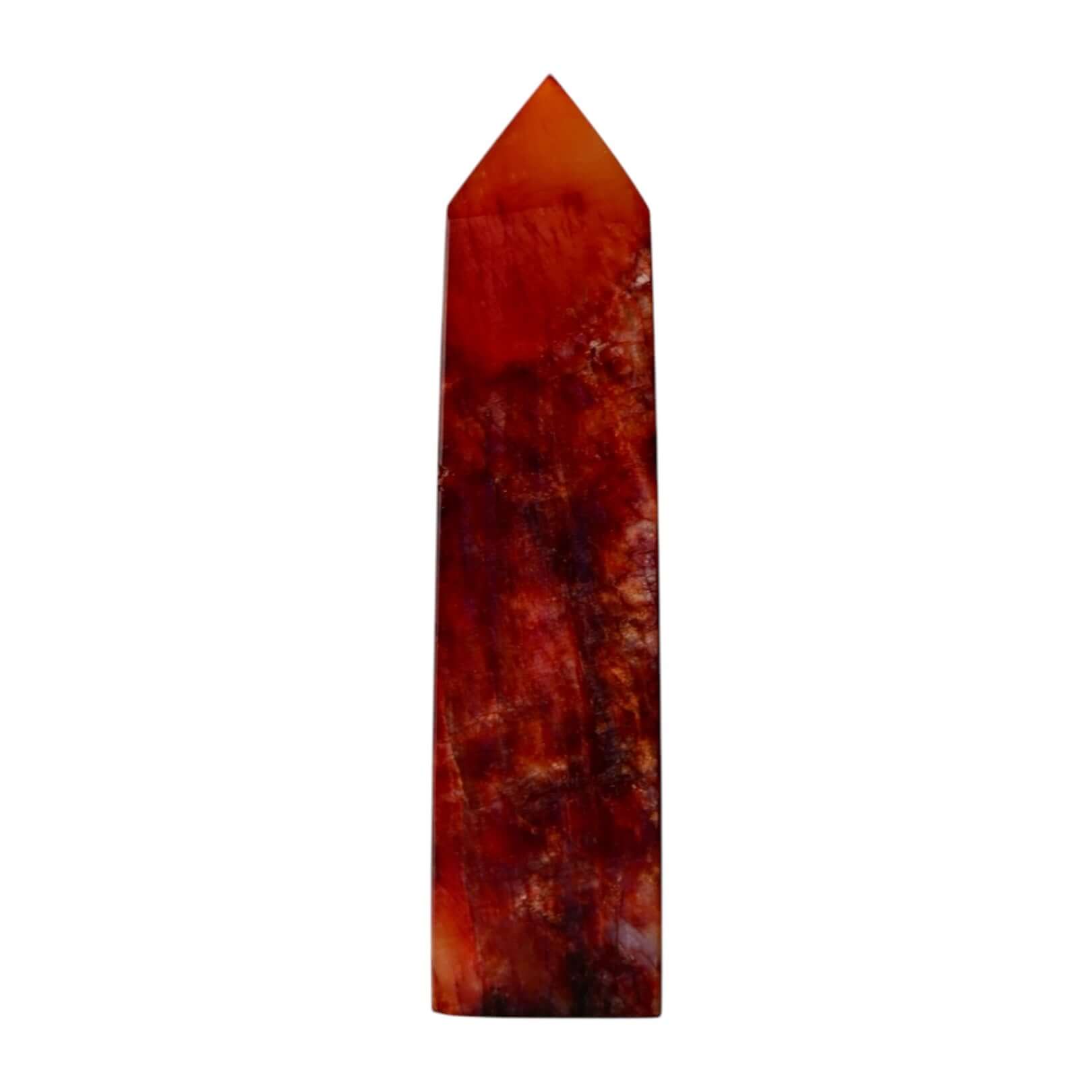 Roter Mondstein Obelisk – warmes Leuchten für Intuition und Leidenschaft