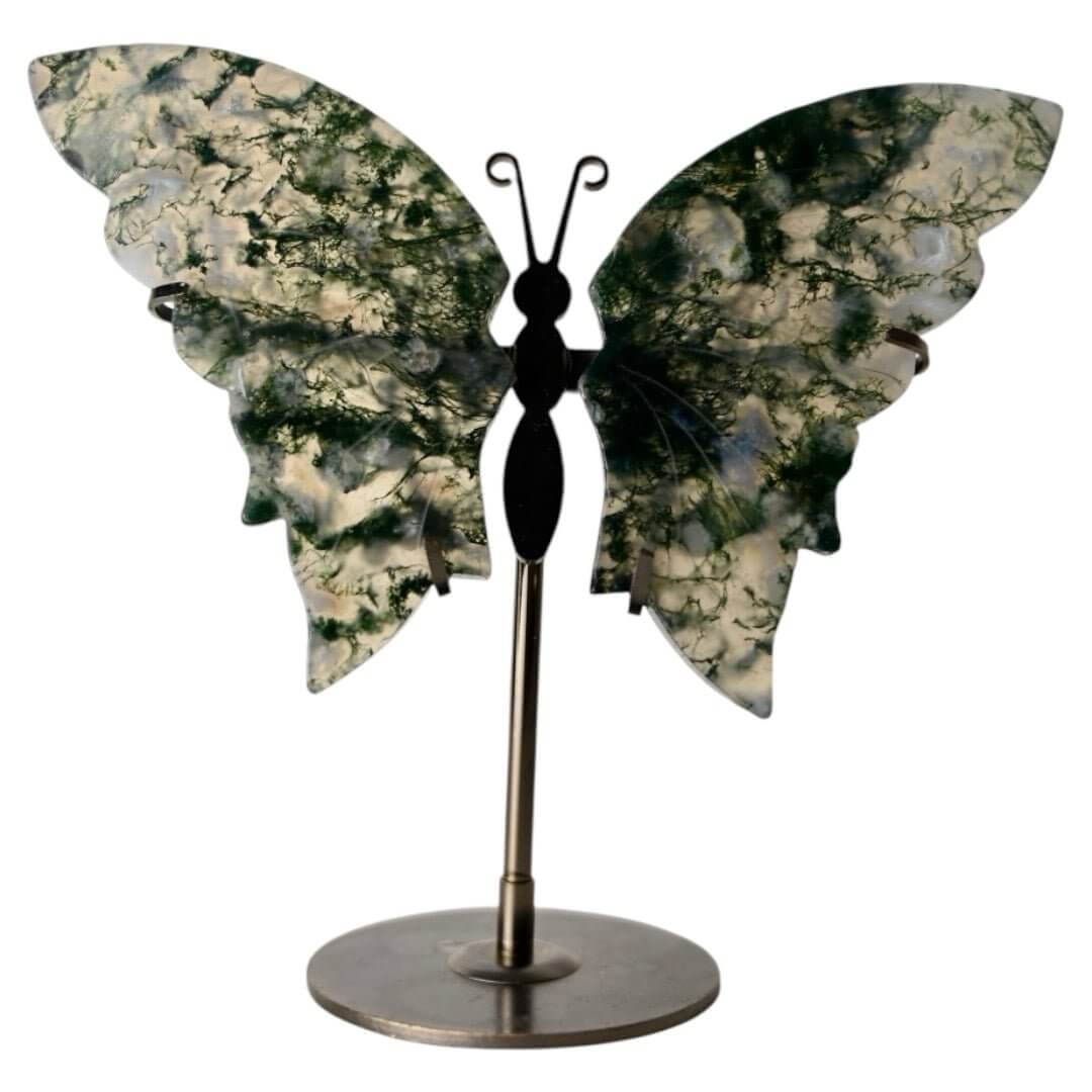 Wunderschöner Schmetterling mit Moosachat-Flügel