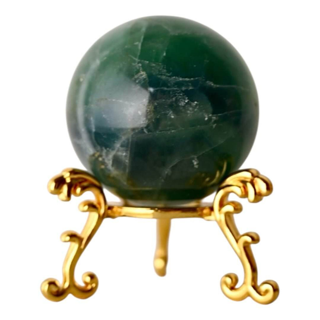 Natürliche Fluorit Kugel – intensive grüne Farbakzente für Wohnräume