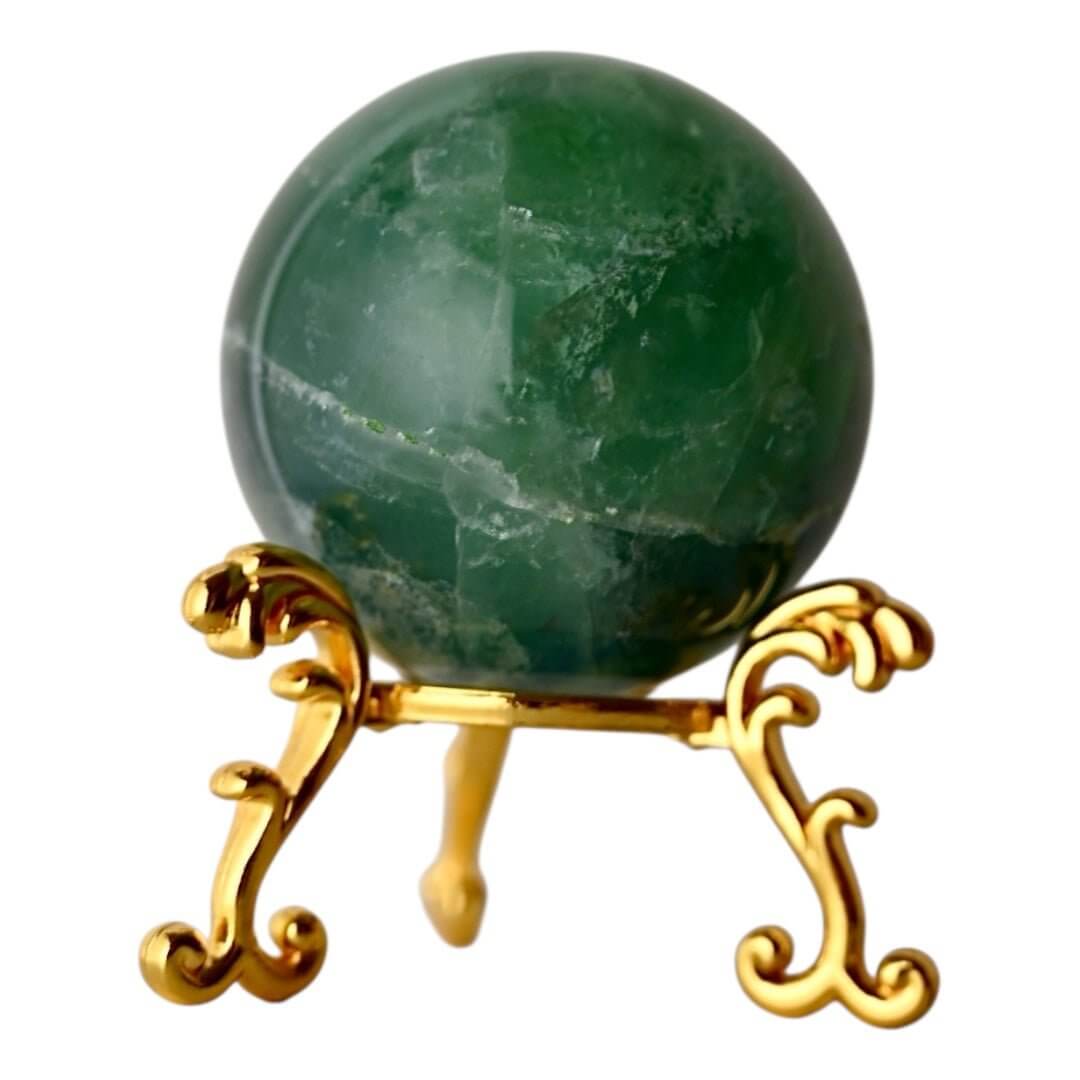 Natürliche Fluorit Kugel – intensive grüne Farbakzente für Wohnräume