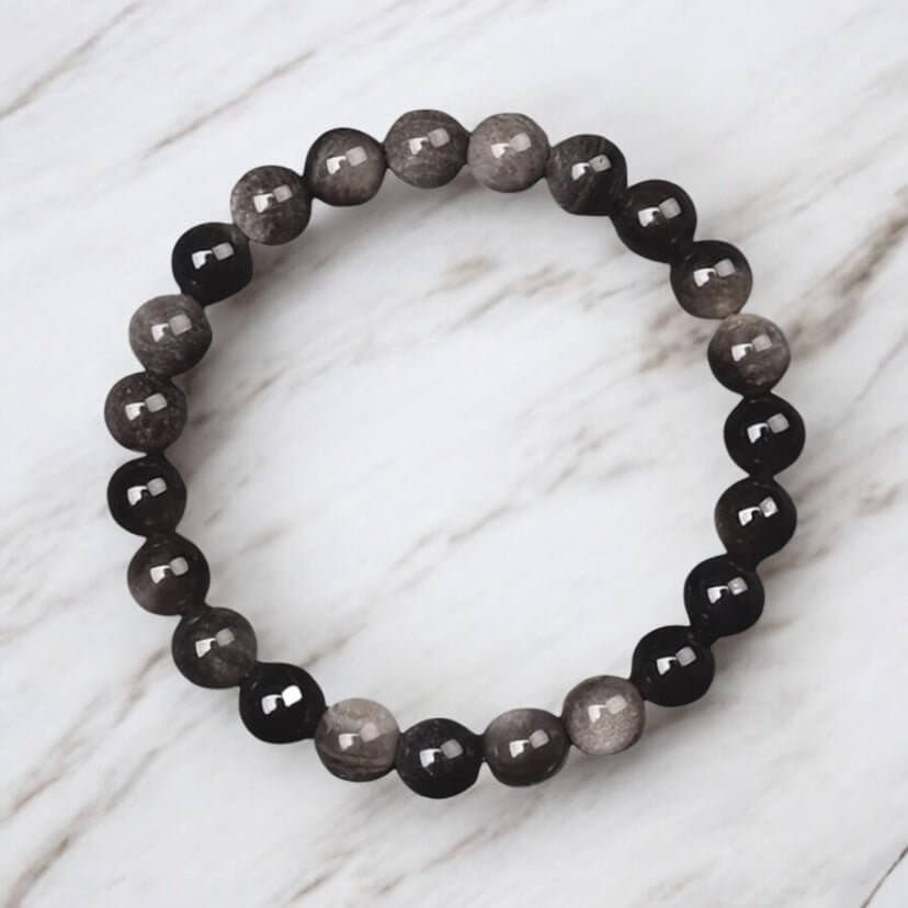 Silber Obsidian Armband - Überraschendes Naturwunder