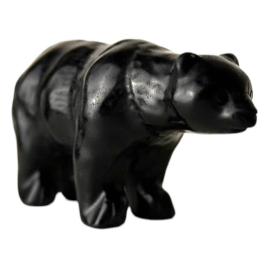Obsidian Bärenfigur – Stilvolles Kristallobjekt für besondere Akzente