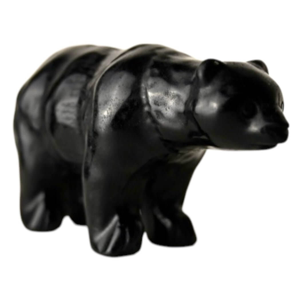 Obsidian Bärenfigur – Stilvolles Kristallobjekt für besondere Akzente