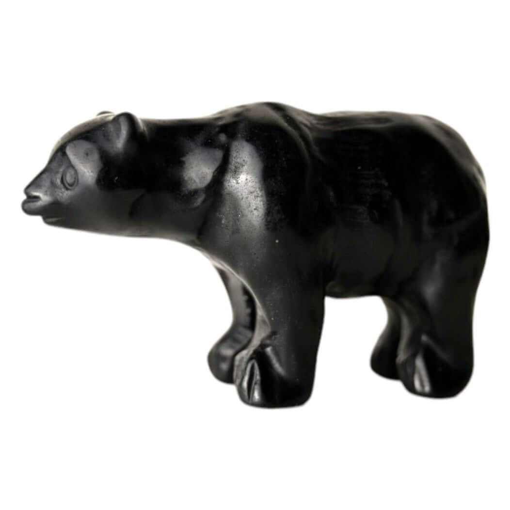 Obsidian Bärenfigur – Stilvolles Kristallobjekt für besondere Akzente