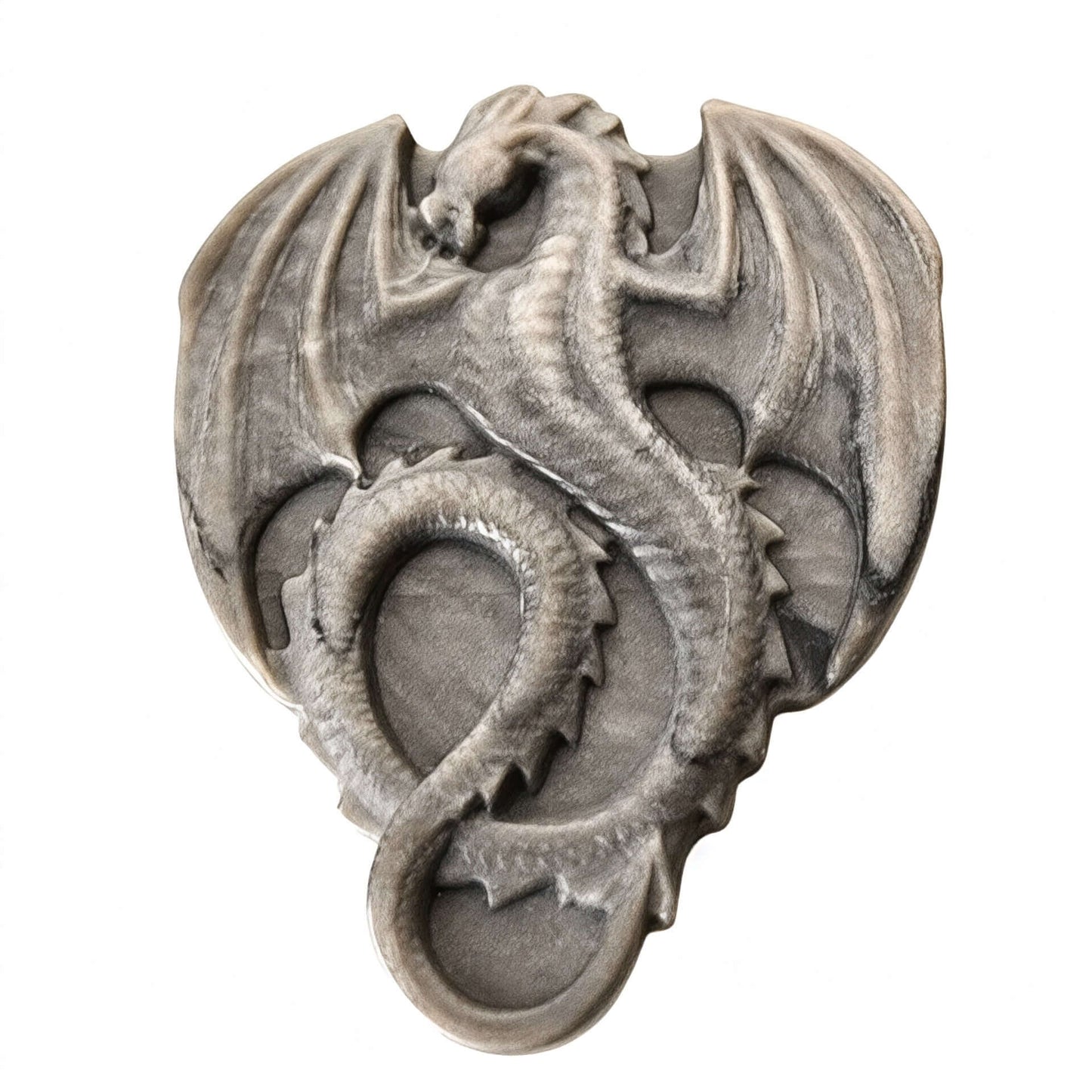 Drache aus Silber Obsidian – Mystische Naturfigur voller Kraft und Eleganz
