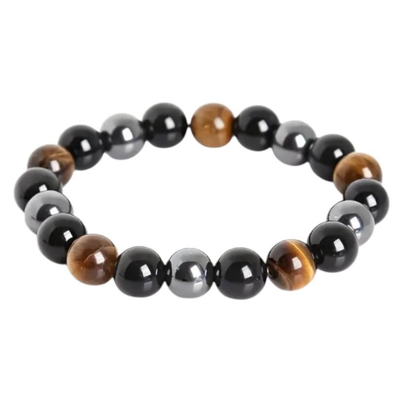 Obsidian, Hämatit & Tigerauge Armband