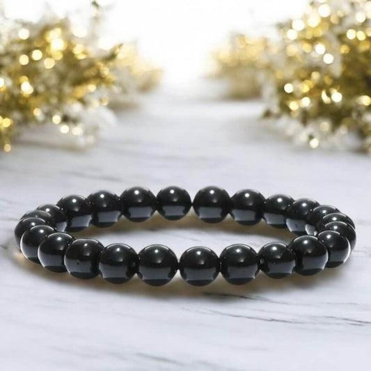 Obsidian Kugelarmband – Ausdrucksstarkes Schmuckstück mit tiefschwarzem Glanz