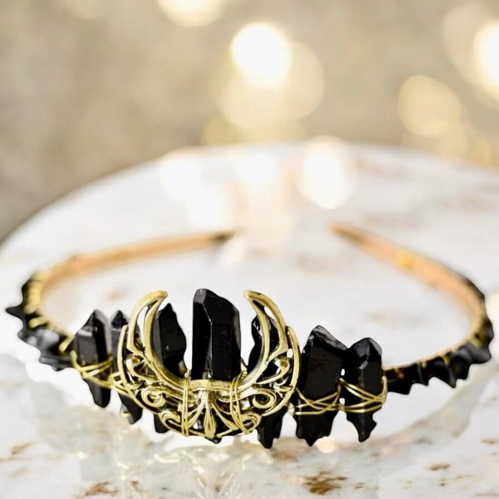 Wunderschöne Obsidian-Tiara
