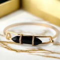 Obsidian Armreif - Eleganter Doppelender