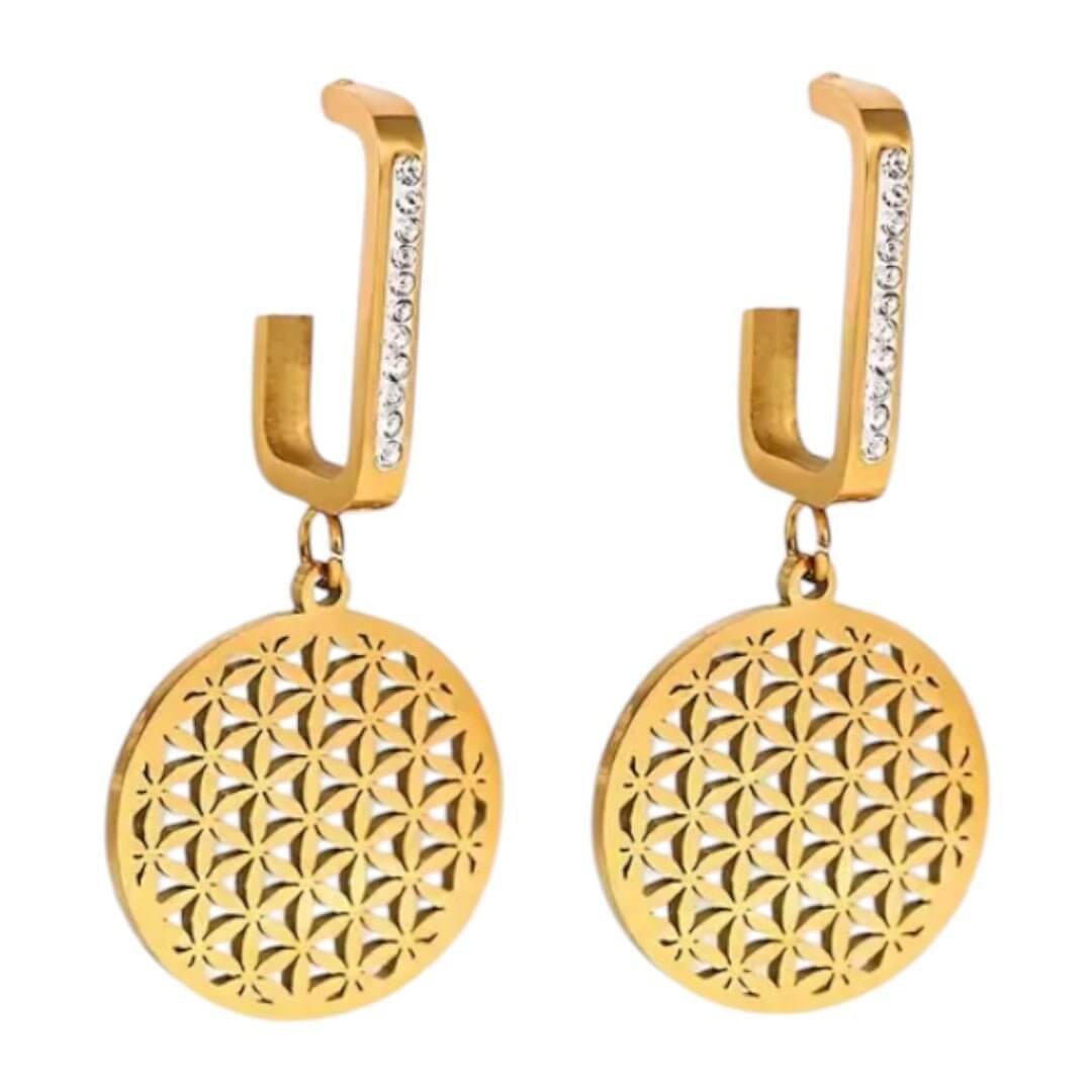 Ohrringe – Blume des Lebens mit Glanzdetails