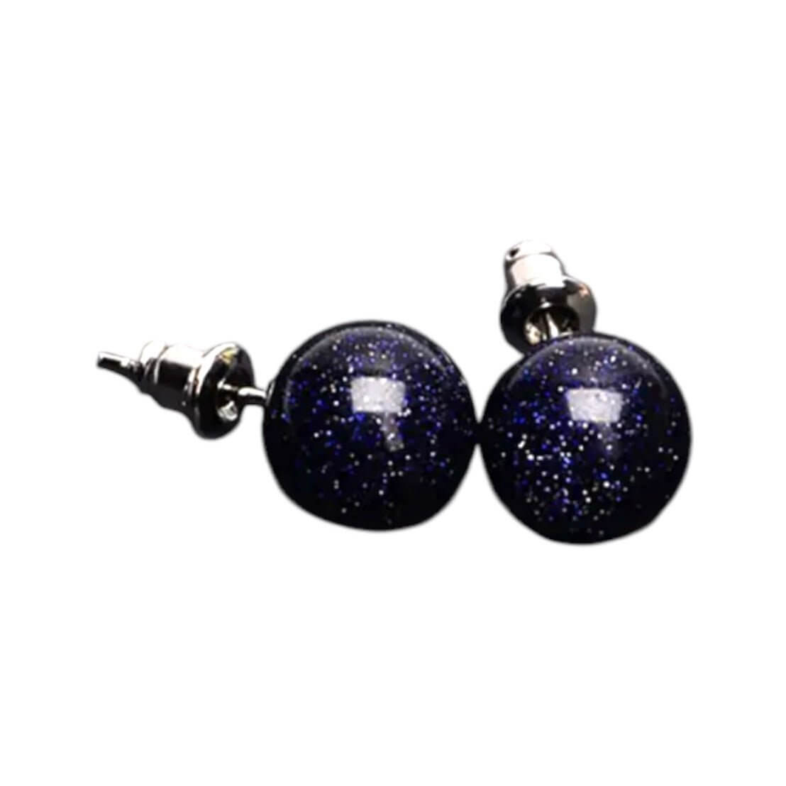 Ohrringe mit Blaufluss-Kugel - stilvolles Accessoire mit besonderem Funkeln