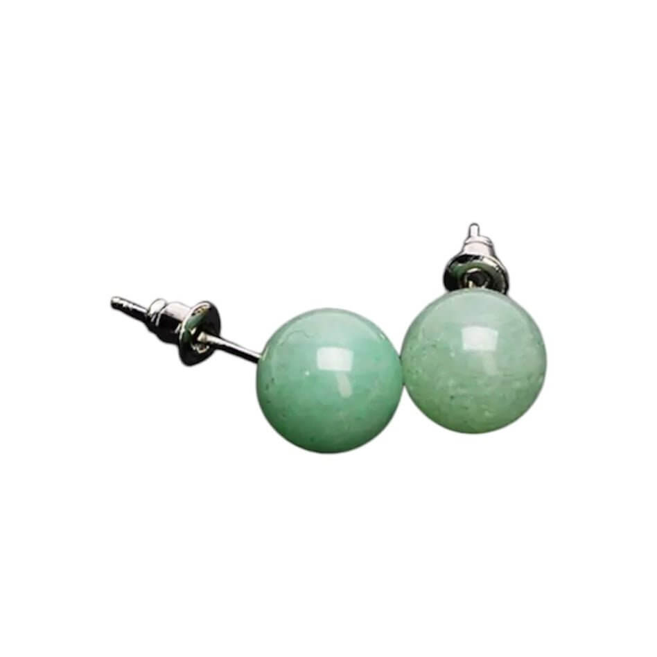 Ohrstecker mit Aventurin-Kugel – Natürliches Schmuckstück für Ruhe und Gelassenheit