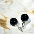 Ohrstecker mit schwarzer Achat-Kugel – Stilvolle Edelstein-Ohrringe für positive Ausstrahlung