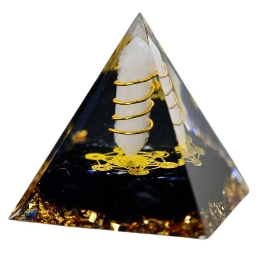 Orgonit Pyramide Obsidian mit Doppelender