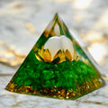 Orgonit Pyramide grüne Blume des Lebens – Harmonie & Erdung