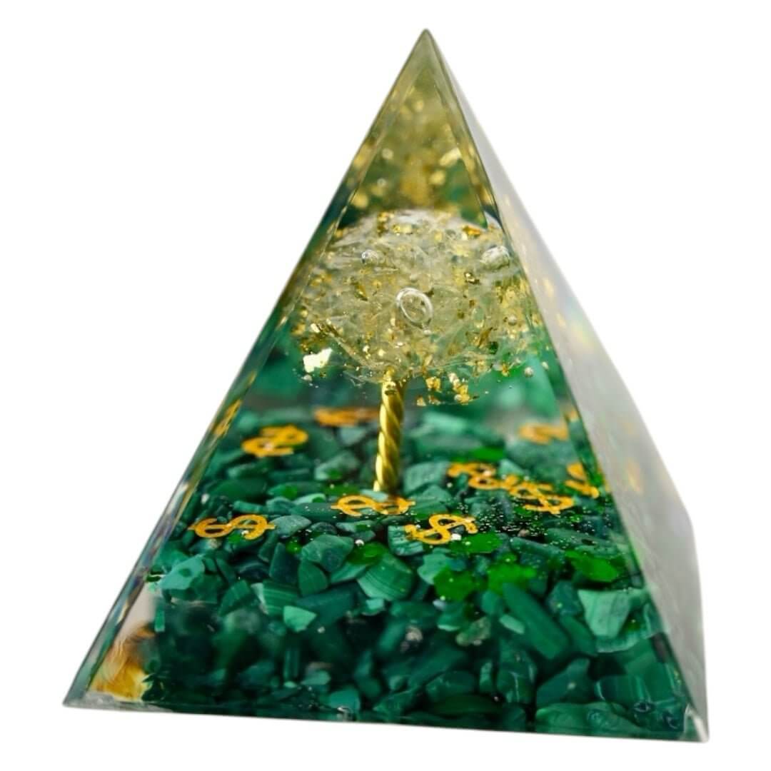 Wunderschöne Orgonit Pyramide mit Geldbaum