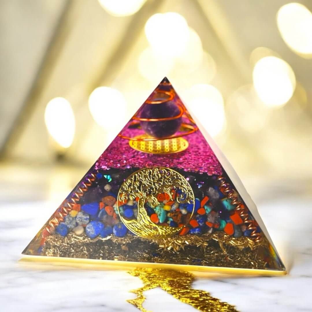 Riesige Orgonit Pyramide „Baum des Lebens“