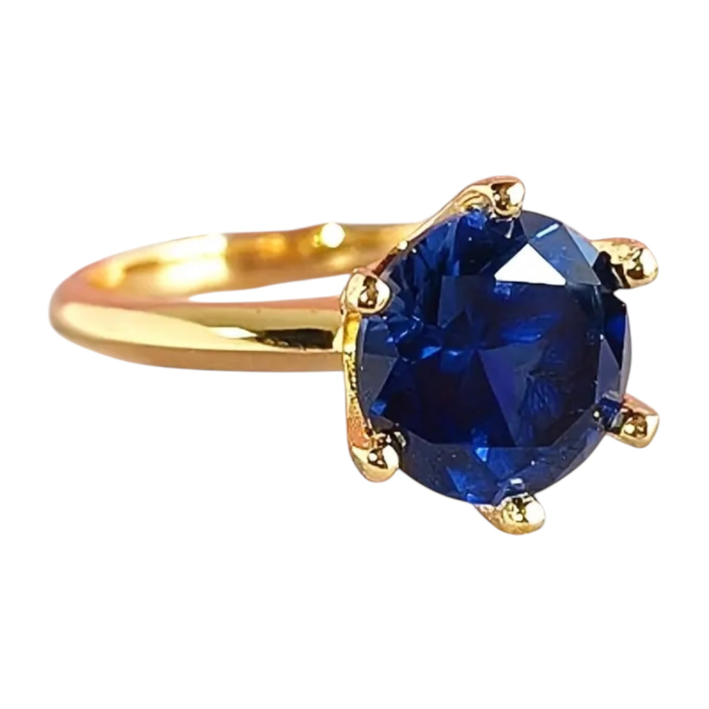 Saphir – Goldring in Tiefblau