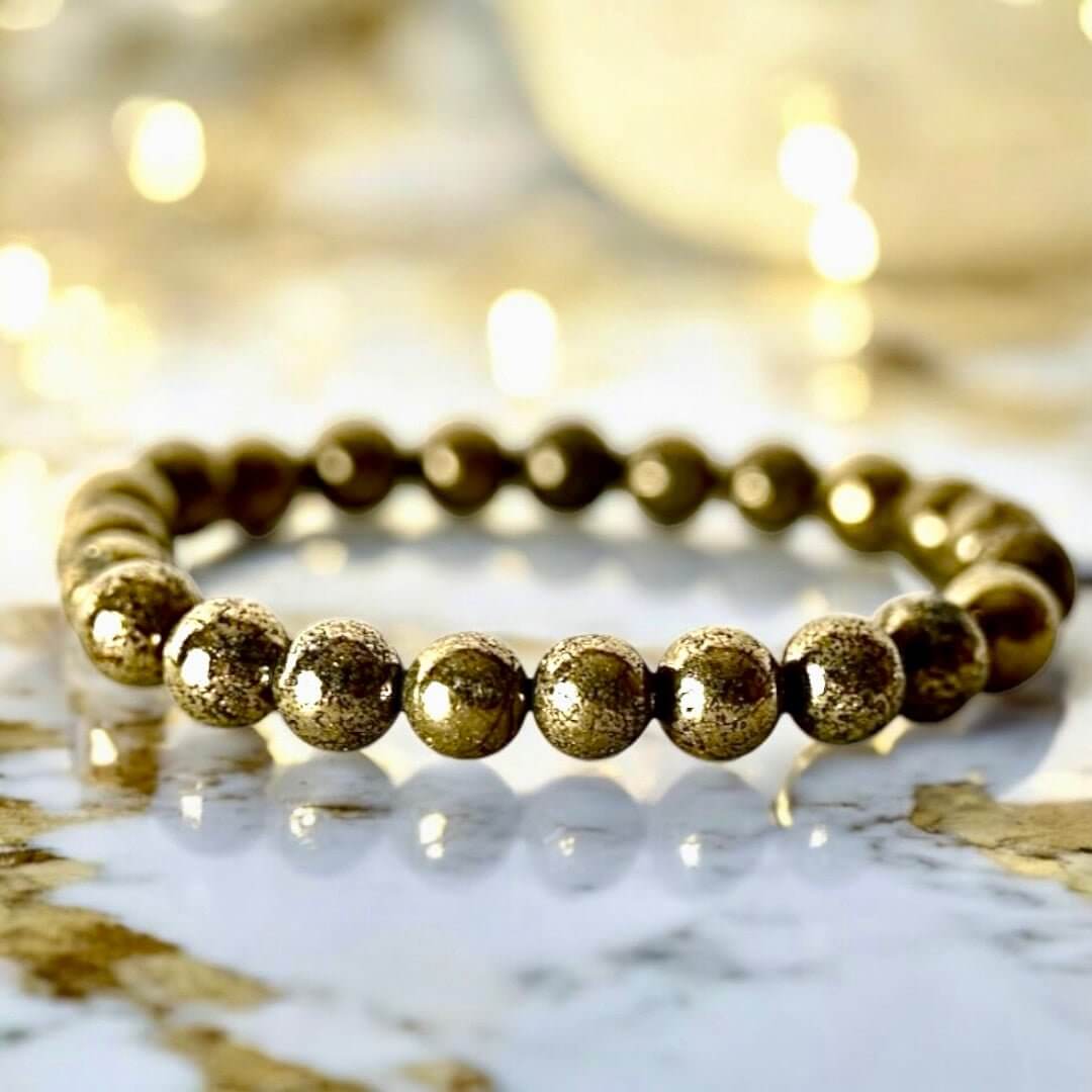 Pyrit Kugelarmband – Ausdrucksstarkes Edelsteinstück für Reichtum und Tatkraft