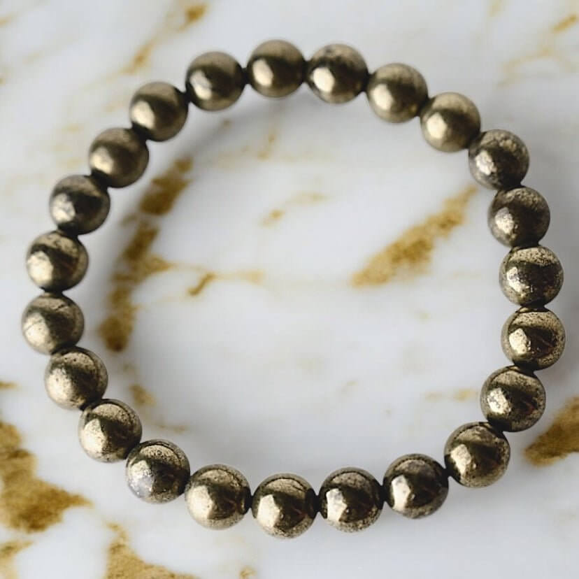Pyrit Kugelarmband – Ausdrucksstarkes Edelsteinstück für Reichtum und Tatkraft