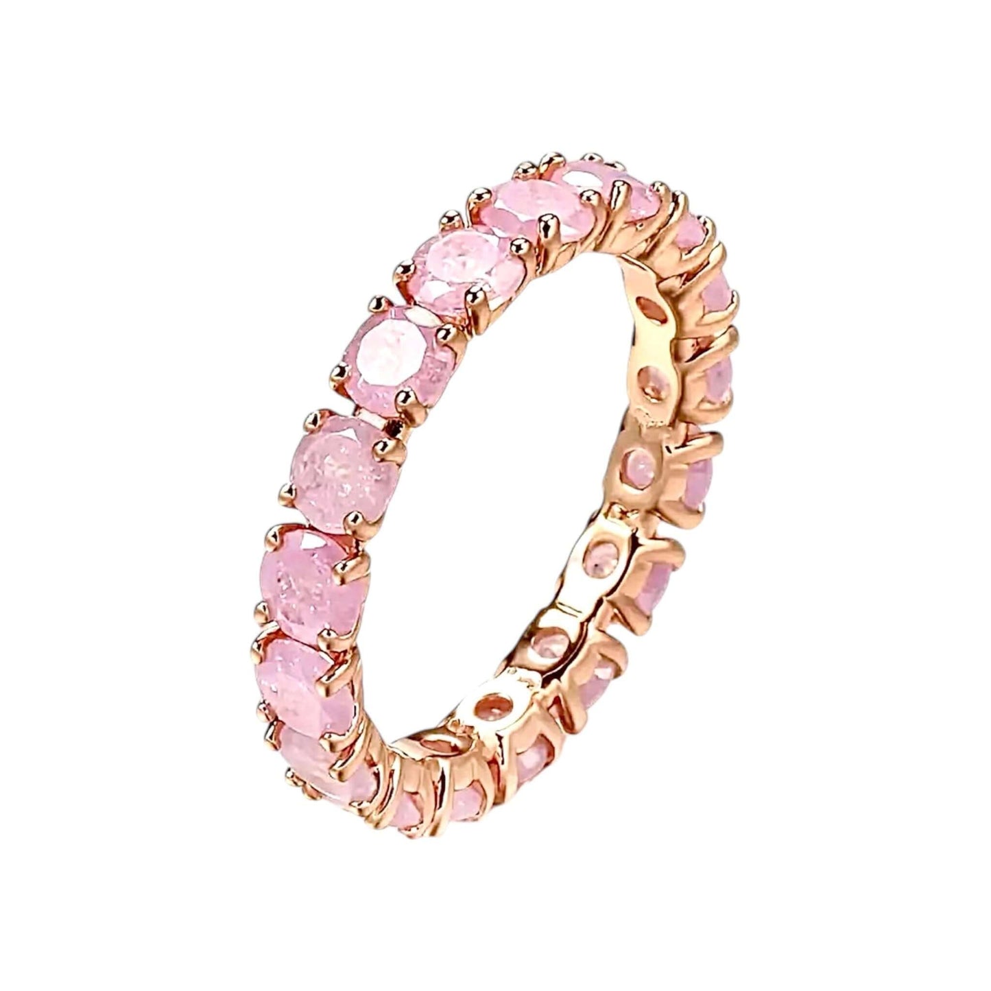 Funkelnder Band-Ring in Rosa – elegantes Schmuckstück für sanfte Akzente