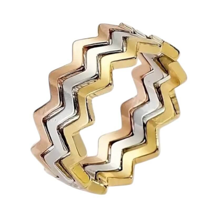 Goldener Stacking-Ring im 3er-Set – kreatives Mix & Match für vielseitige Looks