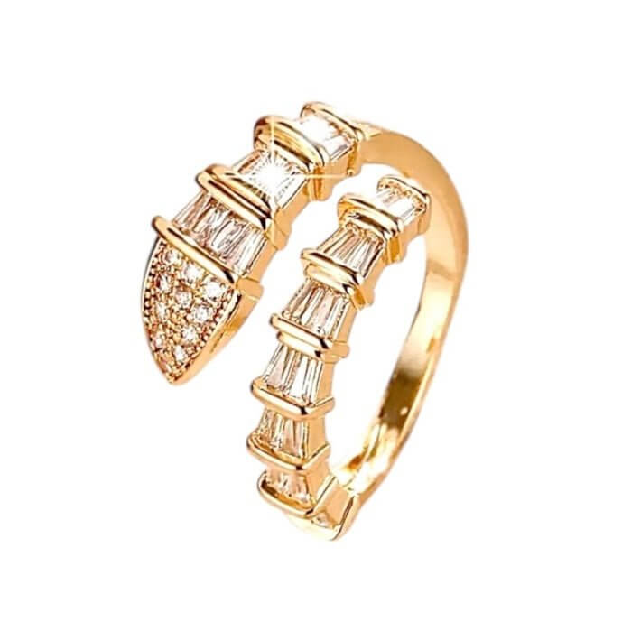 Offener Ring in Gold mit Gürtel-Design – elegantes Highlight für kreative Akzente