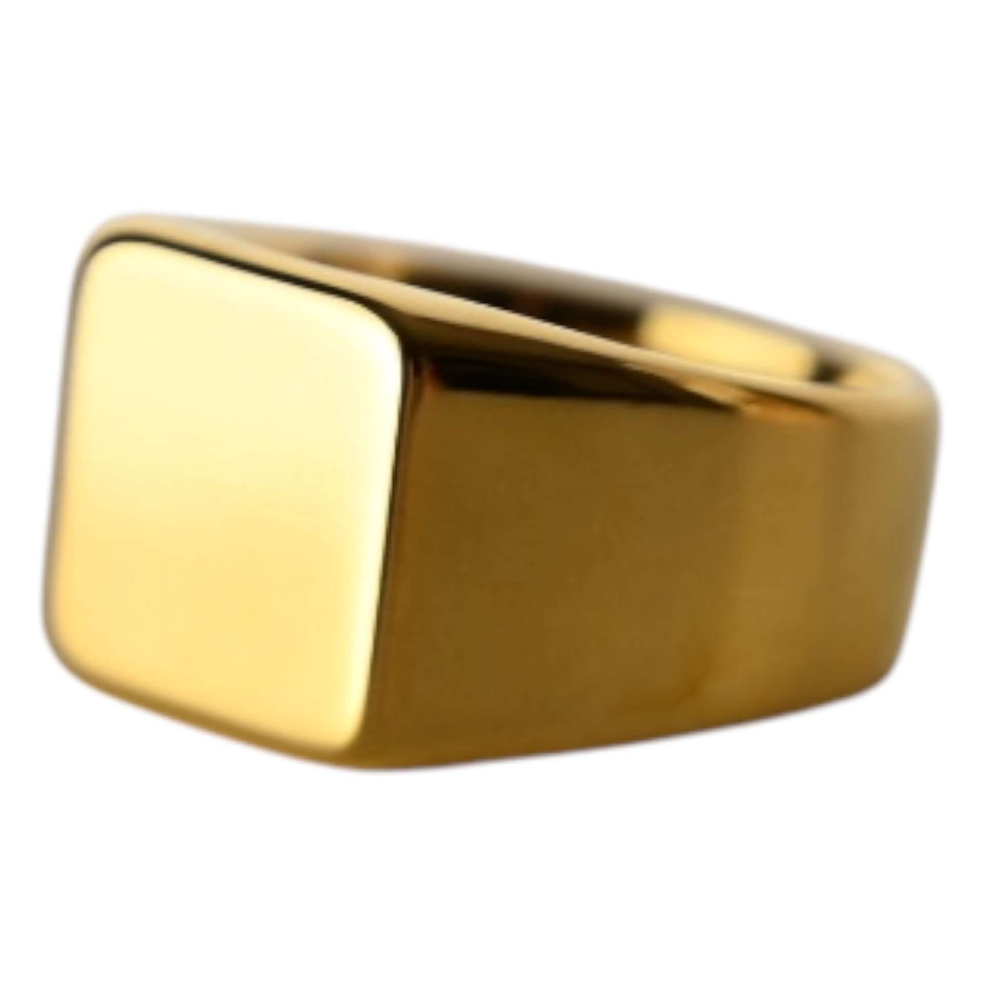 Quadratischer Ring in Gold – elegantes Schmuckstück für markante Akzente
