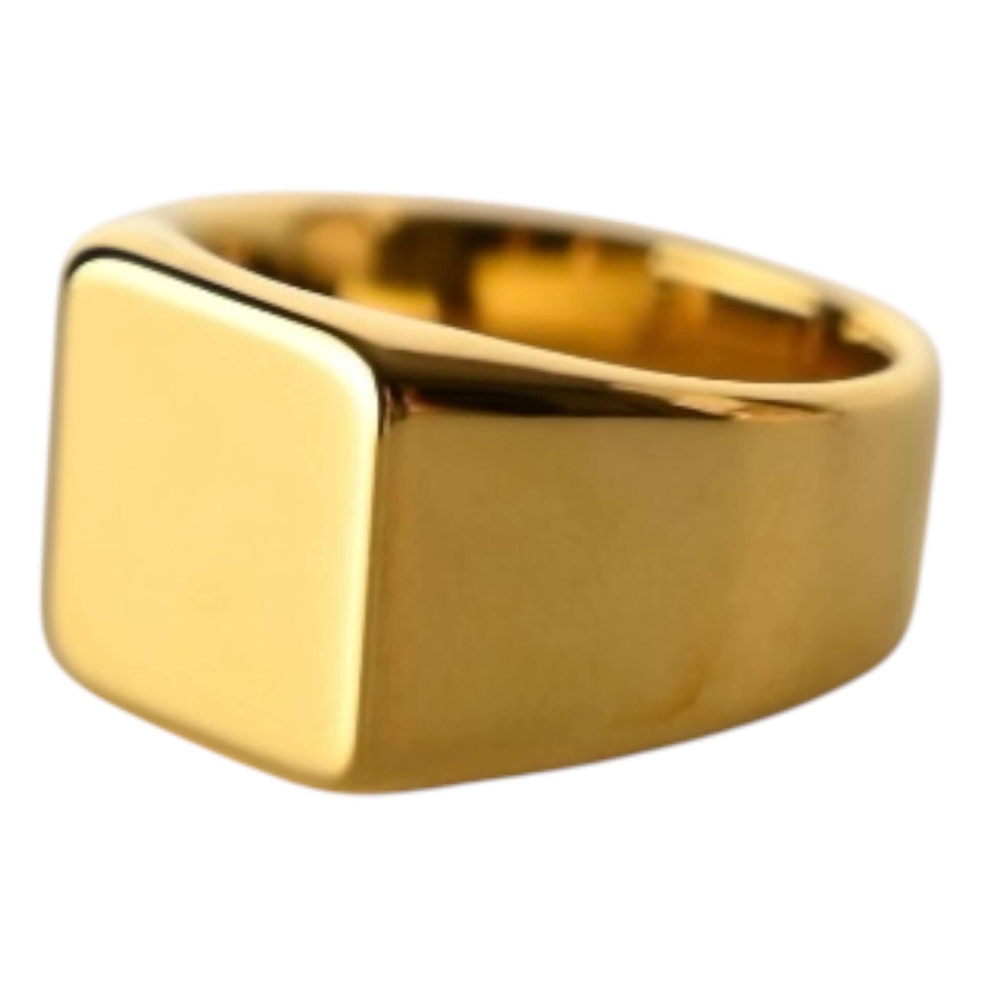 Quadratischer Ring in Gold – elegantes Schmuckstück für markante Akzente