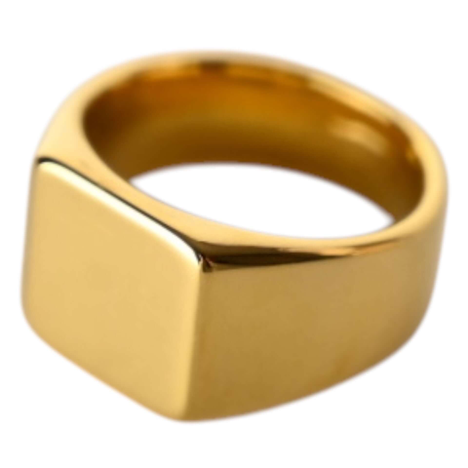 Quadratischer Ring in Gold – elegantes Schmuckstück für markante Akzente