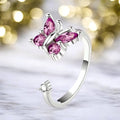 Offener Ring mit drehbarem Schmetterling- Schmuckstück für verspielte Akzente