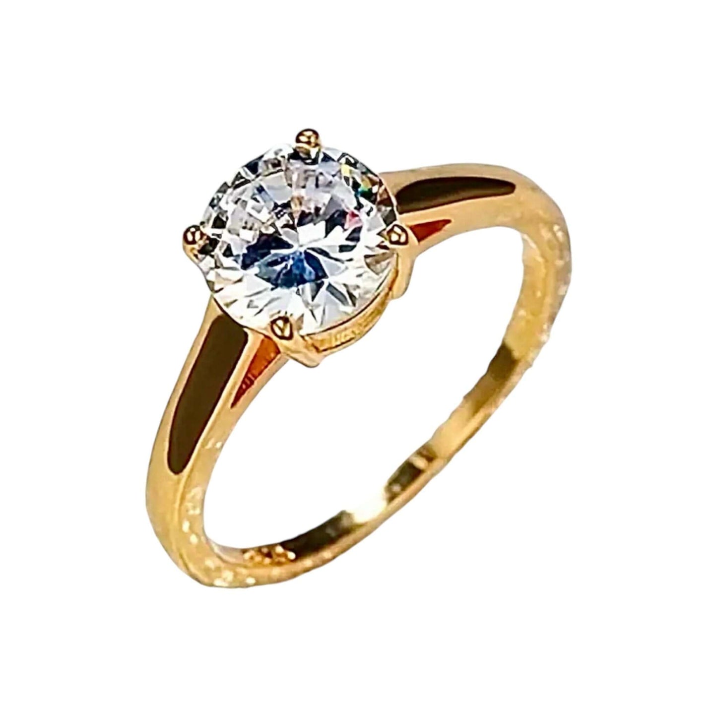Goldener Solitär-Ring mit funkelndem Highlight – dekoratives Accessoire für ausdrucksstarken Look