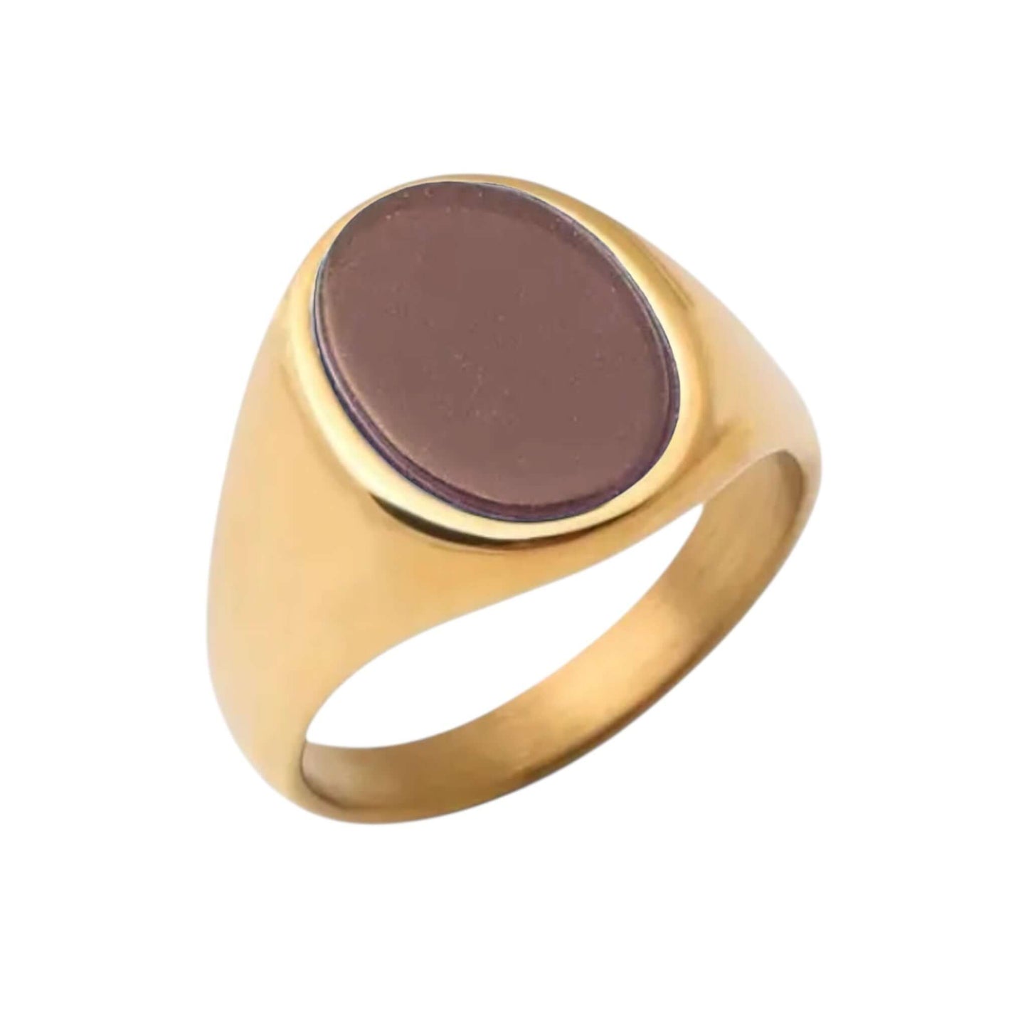 Goldener Ring mit ovalem roten Onyx – ausdrucksstarkes Schmuckstück