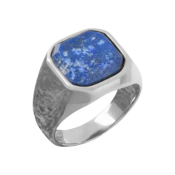 Silberner Ring mit quadratischem Lapislazuli – elegantes Schmuckstück für klare Akzente