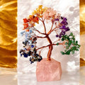 Rosenquarz Chakra Baum - Rosenquarzsockel