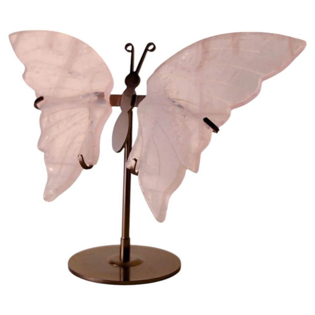 Wunderschöner Schmetterling mit Rosenquarz-Flügeln