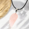 Rosenquarz Halskette - Flügel Anhänger