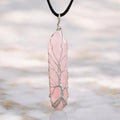 Rosenquarz Halskette - Silberverzierter Doppelender