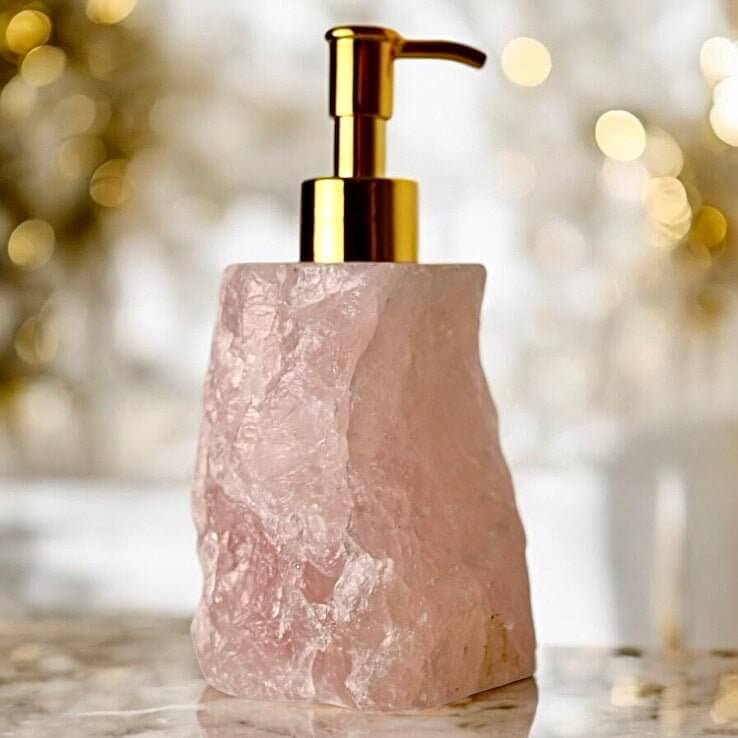 Seifenspender Rosenquarz – sanfte rosa Schönheit für Ihr Bad