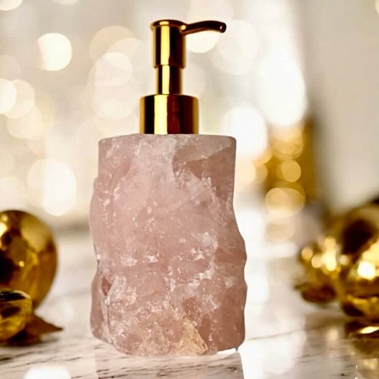 Seifenspender Rosenquarz – sanfte rosa Schönheit für Ihr Bad